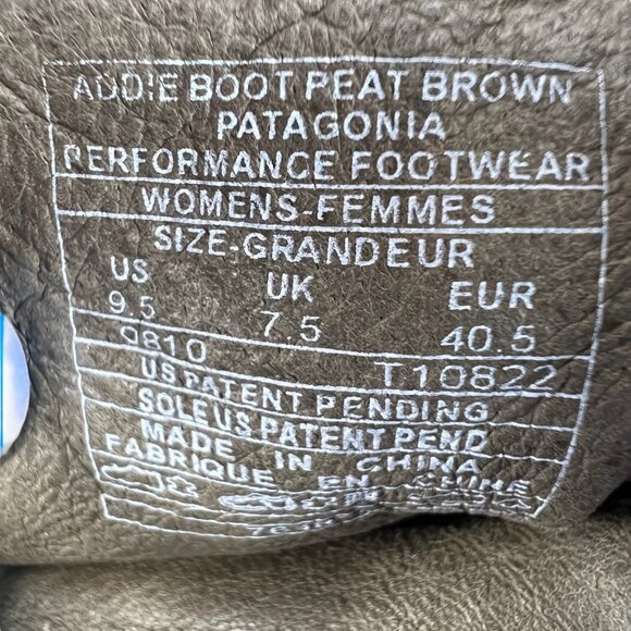 Patagonia Women's Addie Boot Peat Brown Slouch Leather and Suede Size 9.5 - Picture 5 of 8